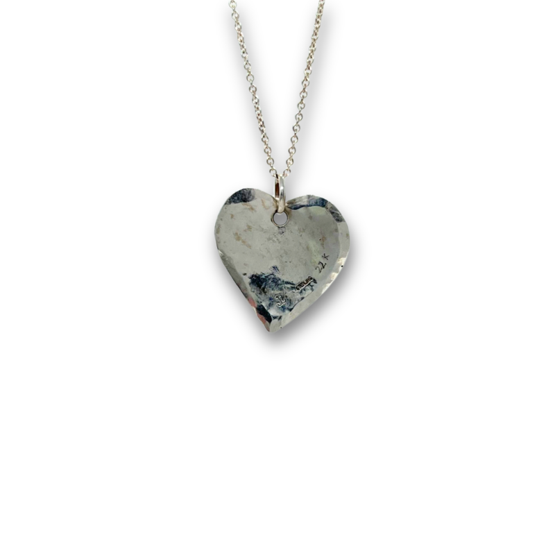 hammered 18 k gold and silver heart front